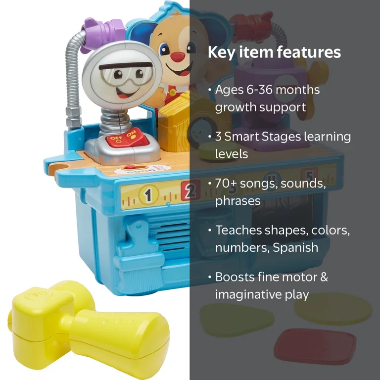 Fisher-Price Laugh & Learn Workbench, Musical Drill Baby Play Toy