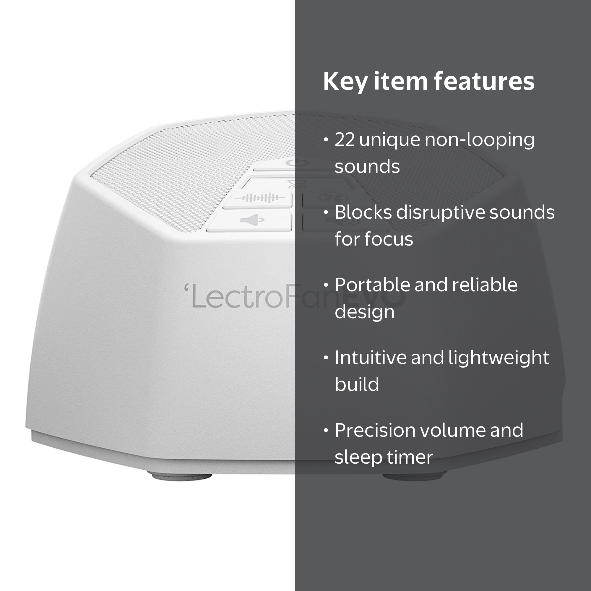 Adaptive Sound LectroFan EVO White Noise Machine - 22 Sounds
