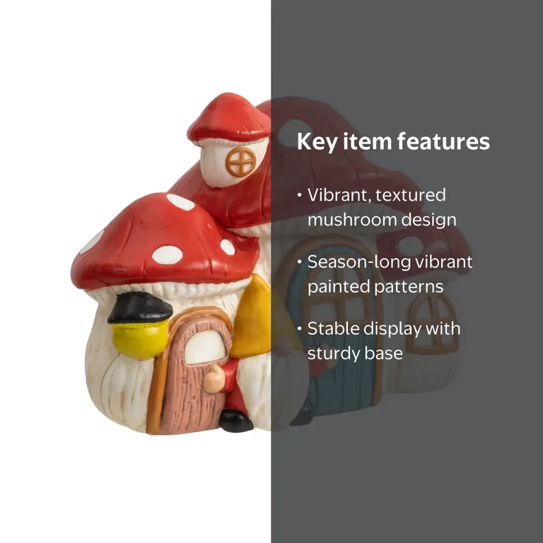 NO 83ぽゆうる三角屋根welcome MY Garden 5段ブラウン Mainstays Weather-Resistant Mushroom Village Outdoor Garden Statue