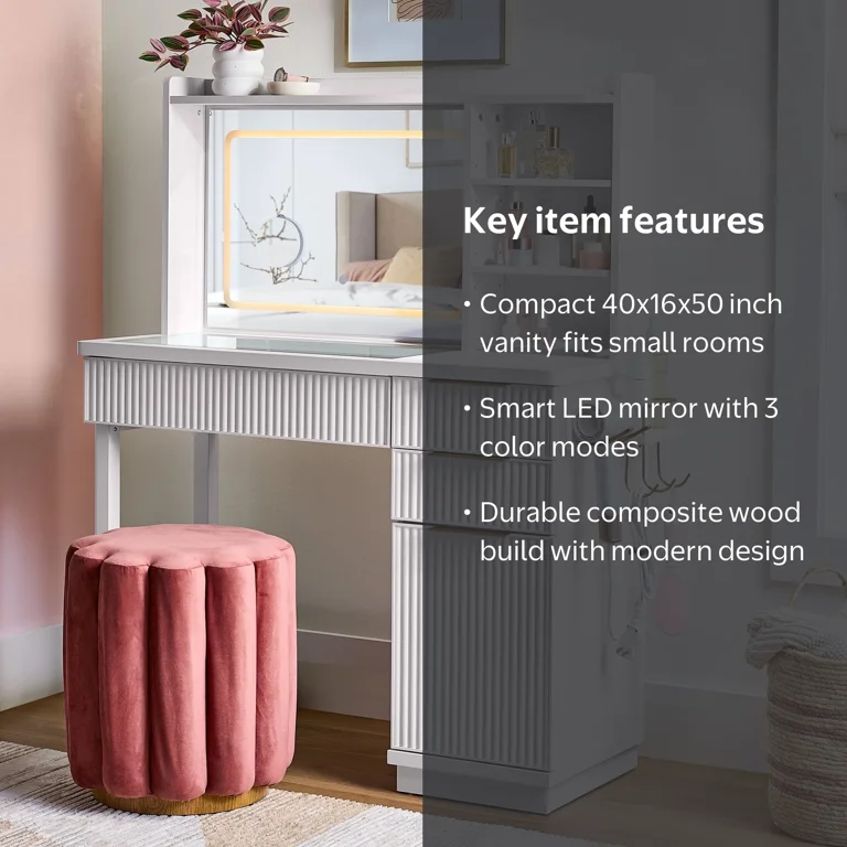 【journal standard】 LILLE VANITY DESK 鏡台 Better Homes & Gardens Lillian Vanity Desk with LED Lighted Mirror