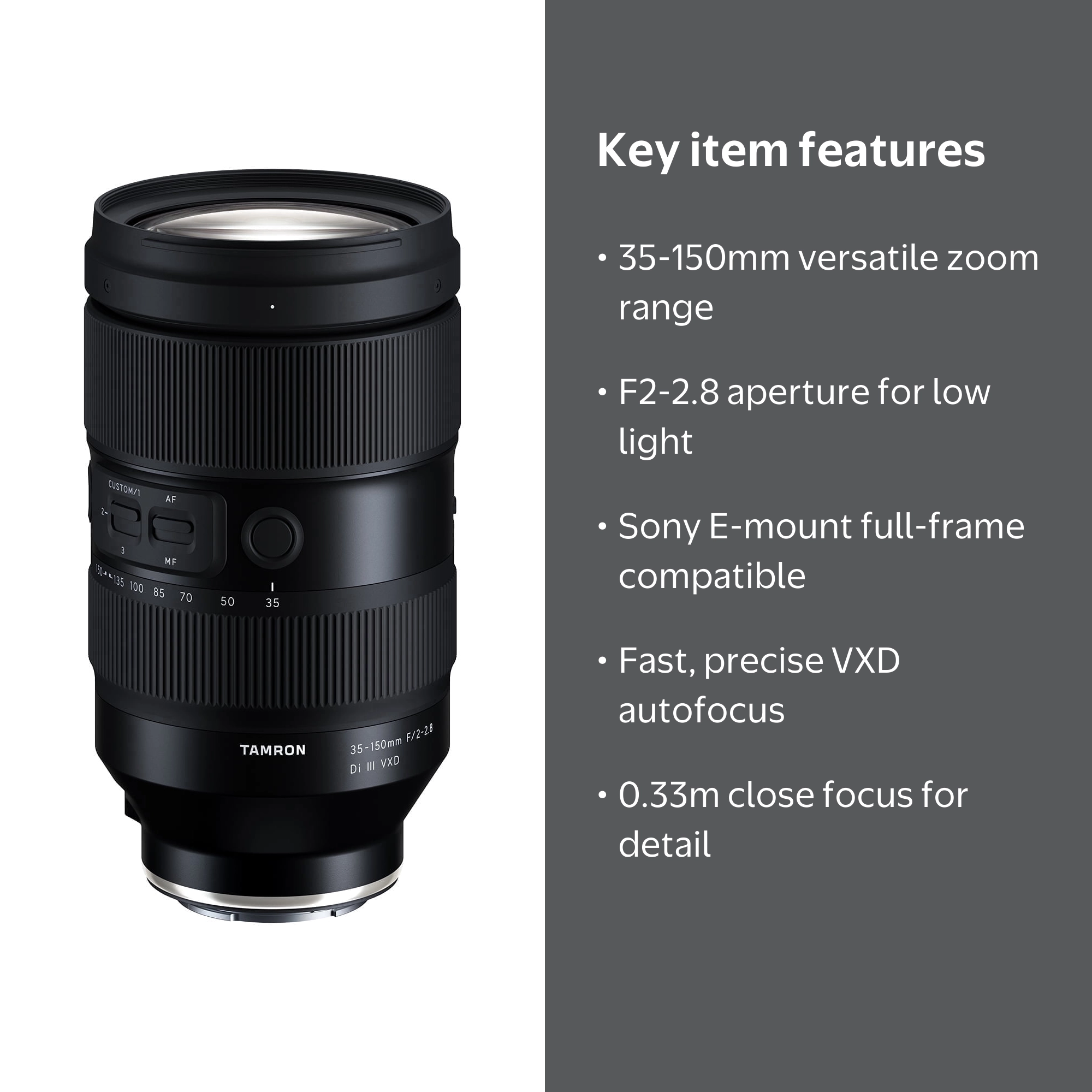 Tamron, Lens, 35-150mm F/2-2.8 Di III VXD for Sony E-mount
