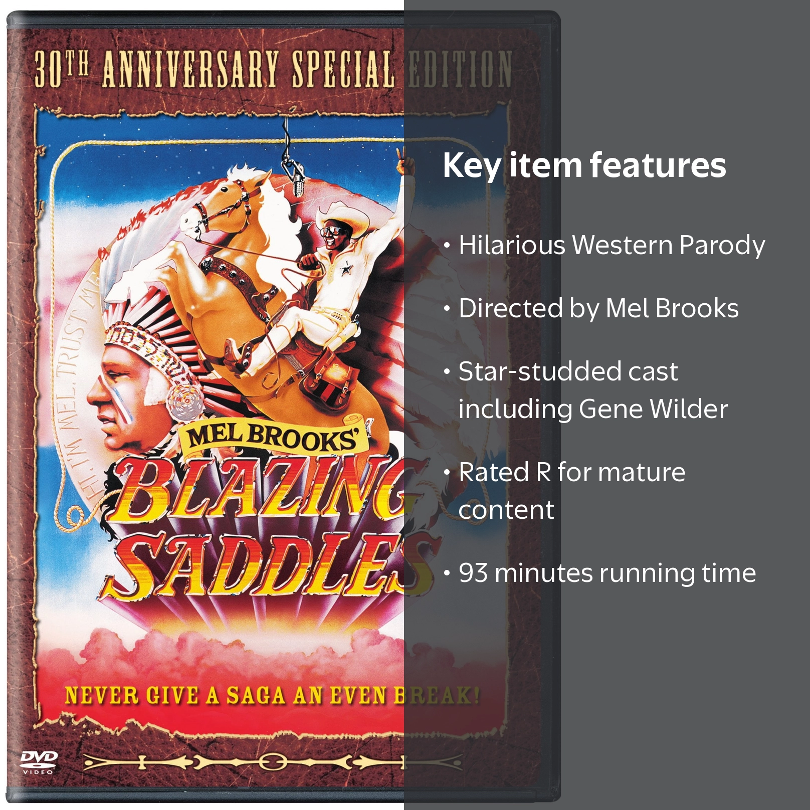 SDS, Blazing Saddles DVD, 1974, Comedy Western, Color - Walmart.com