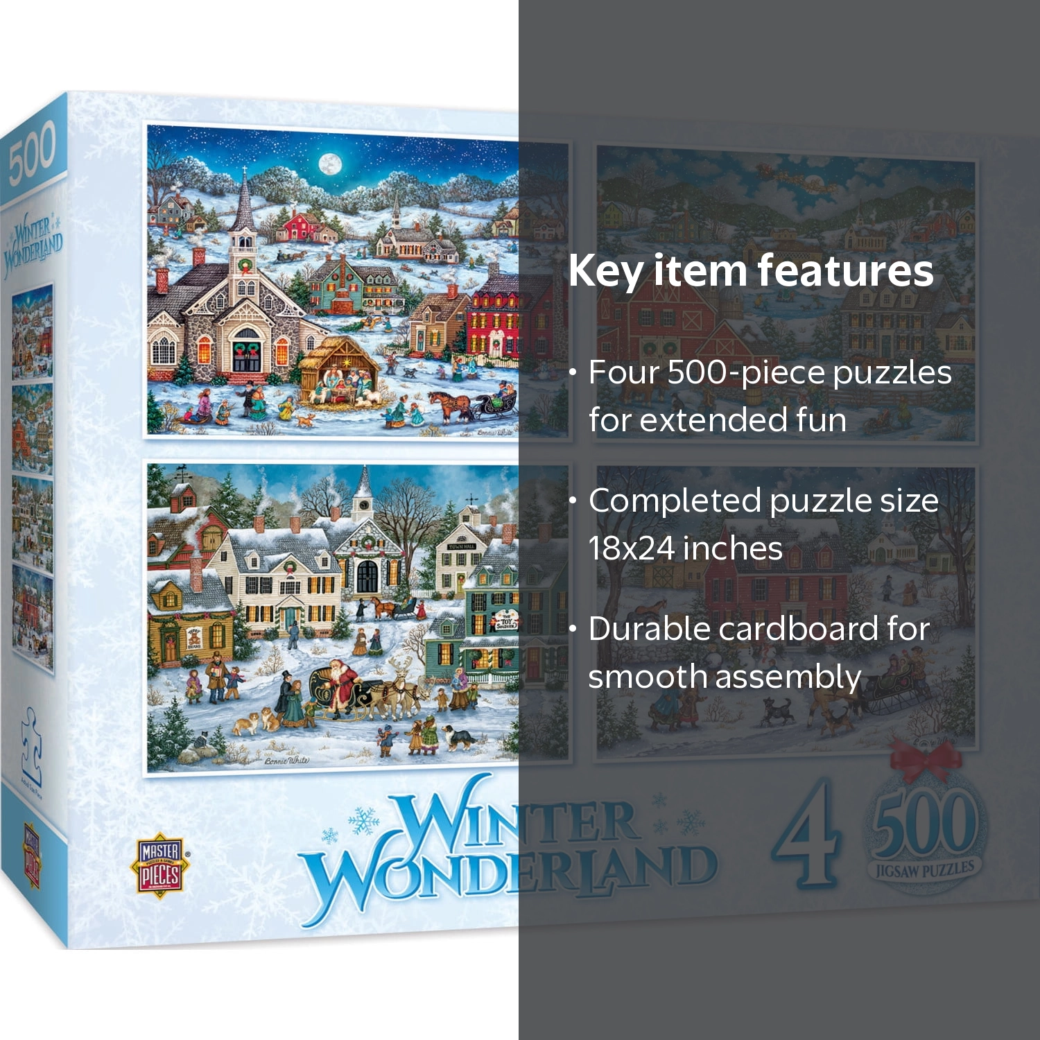 MasterPieces 500 Piece Jigsaw Puzzle - Winter Wonderland 4-Pack by