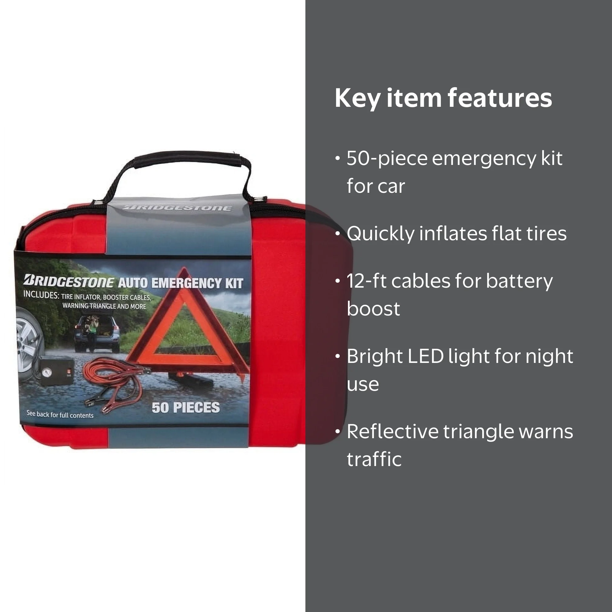 Bridgestone Car Roadside Assistance Emergency Kit - 50 Pcs with