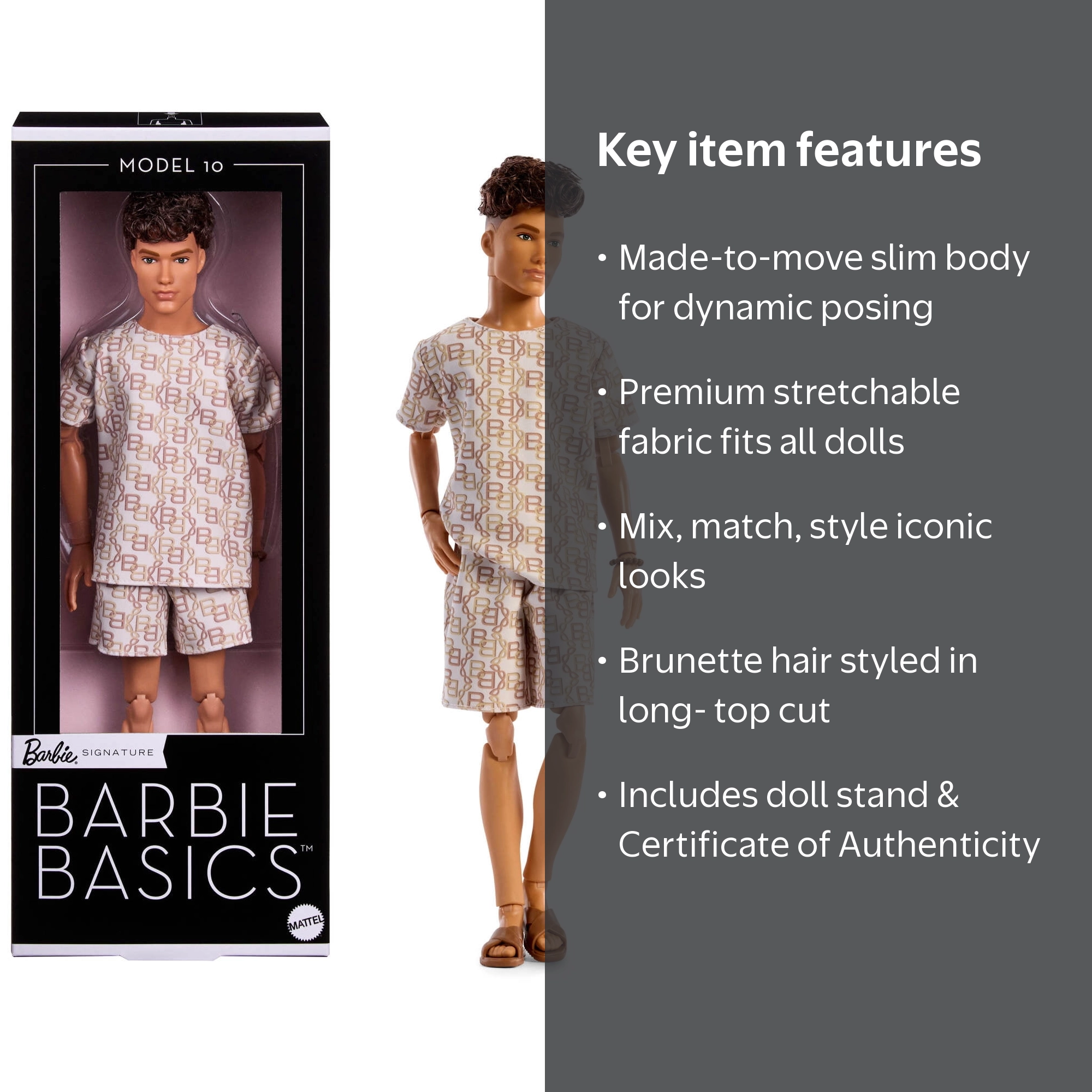 Barbie Basics Collectible Ken Doll, Model 10 with Brunette Hair in