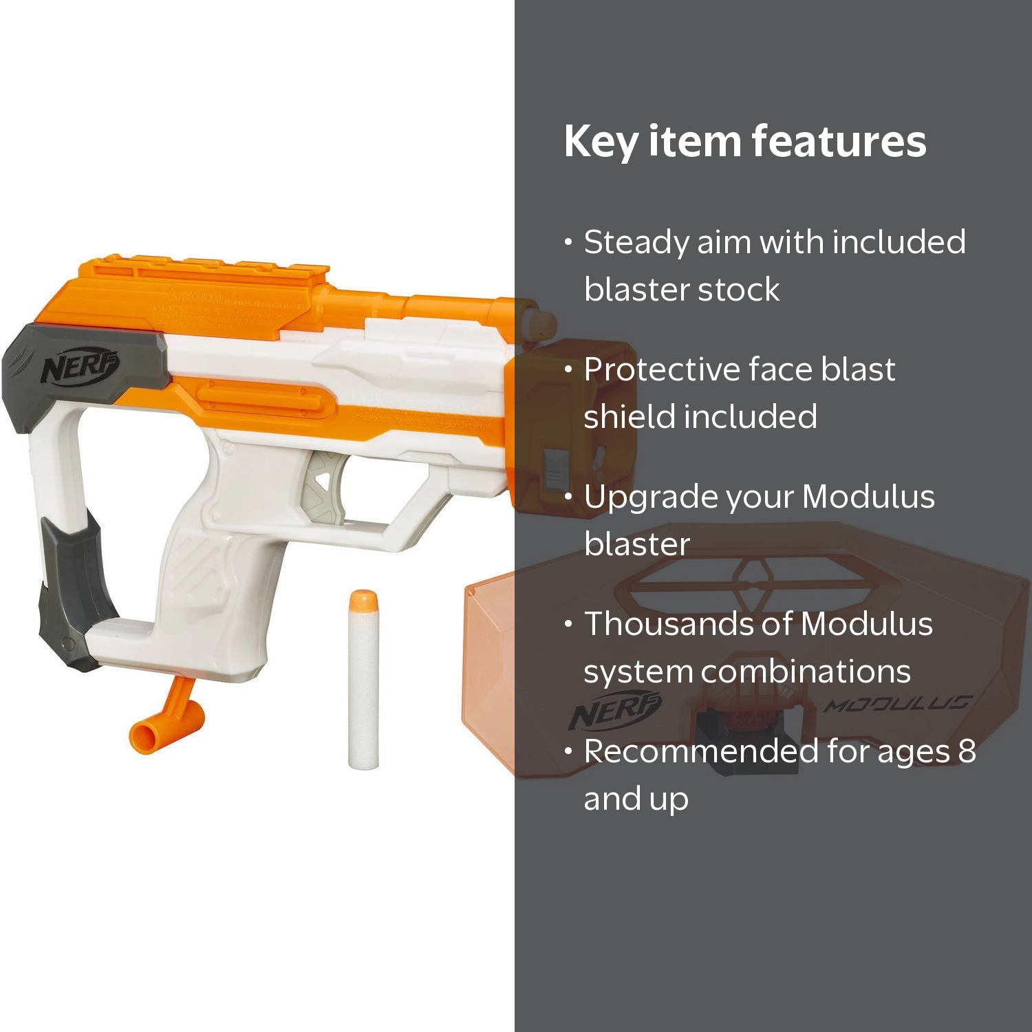 Nerf Modulus Strike and Defend Upgrade Kit with Refill Darts for