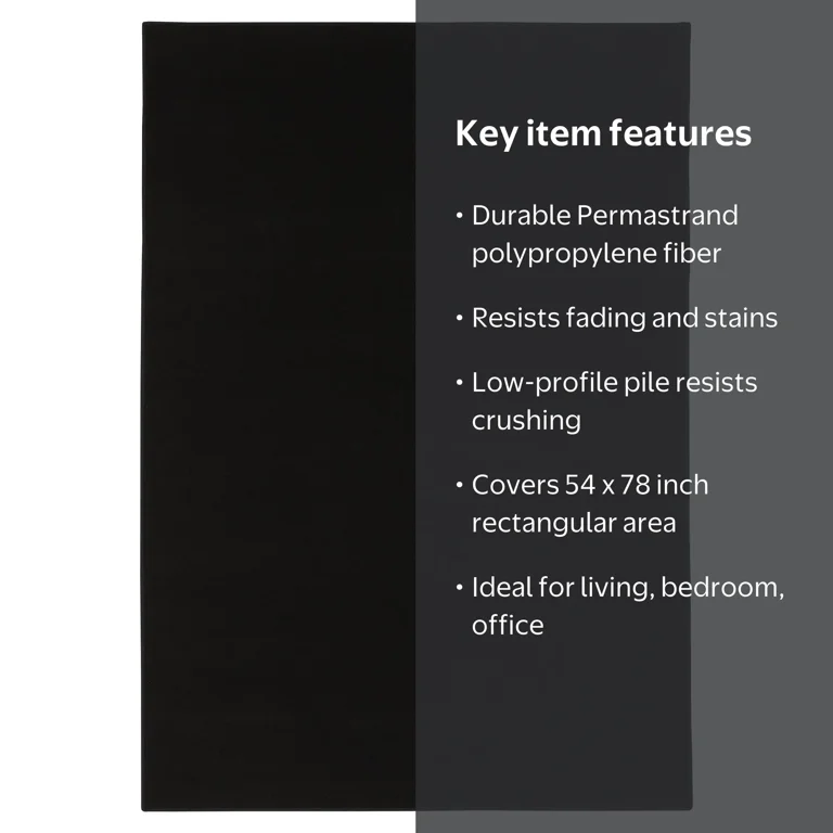 Mainstays Black Area Rug, 54