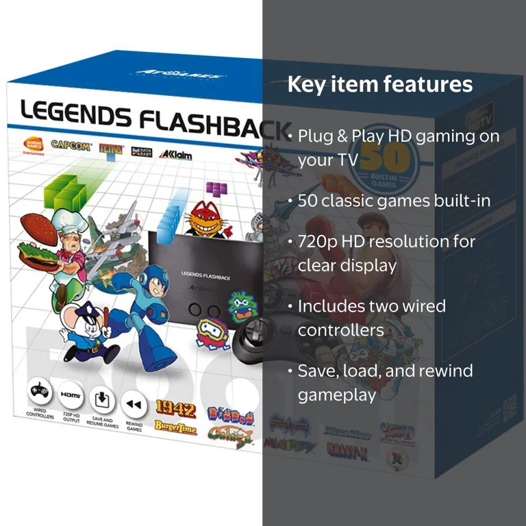 AtGames, Legends Flashback BOOM! HDMI Game Console, 50 Games