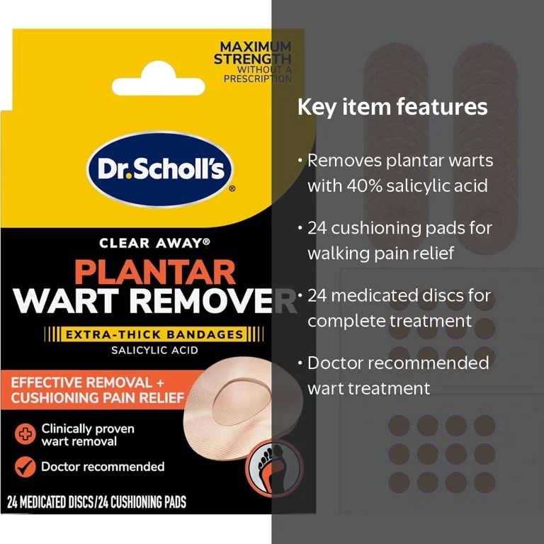 Dr. Scholl's, Plantar Wart Remover, Blue, 24 Treatments - Walmart.com