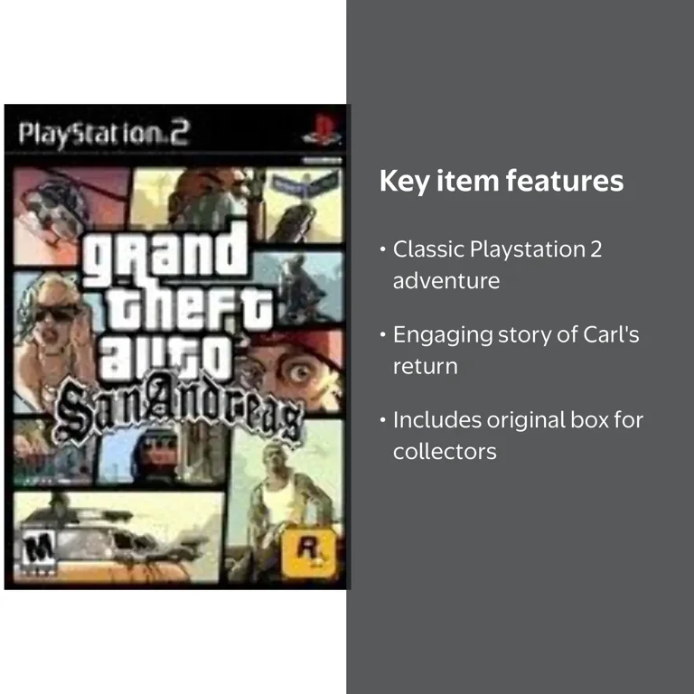 Grand Theft Auto (GTA) San Andreas - Action Adventure Video Game