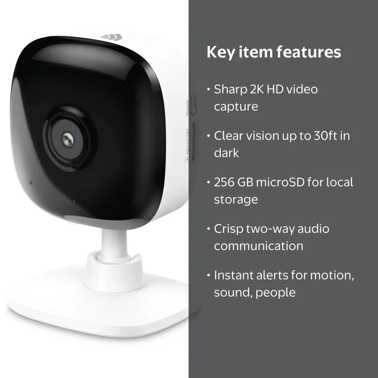 TP-Link, Kasa Smart 2K HD Indoor Wi-Fi Security Camera, Two-Way