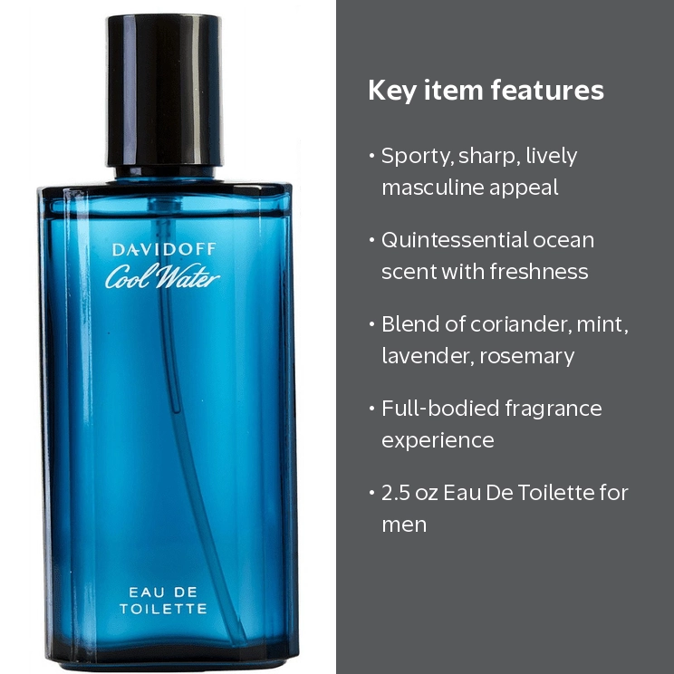 Davidoff Cool Water Eau De Toilette Spray, Fresh Scent Cologne for