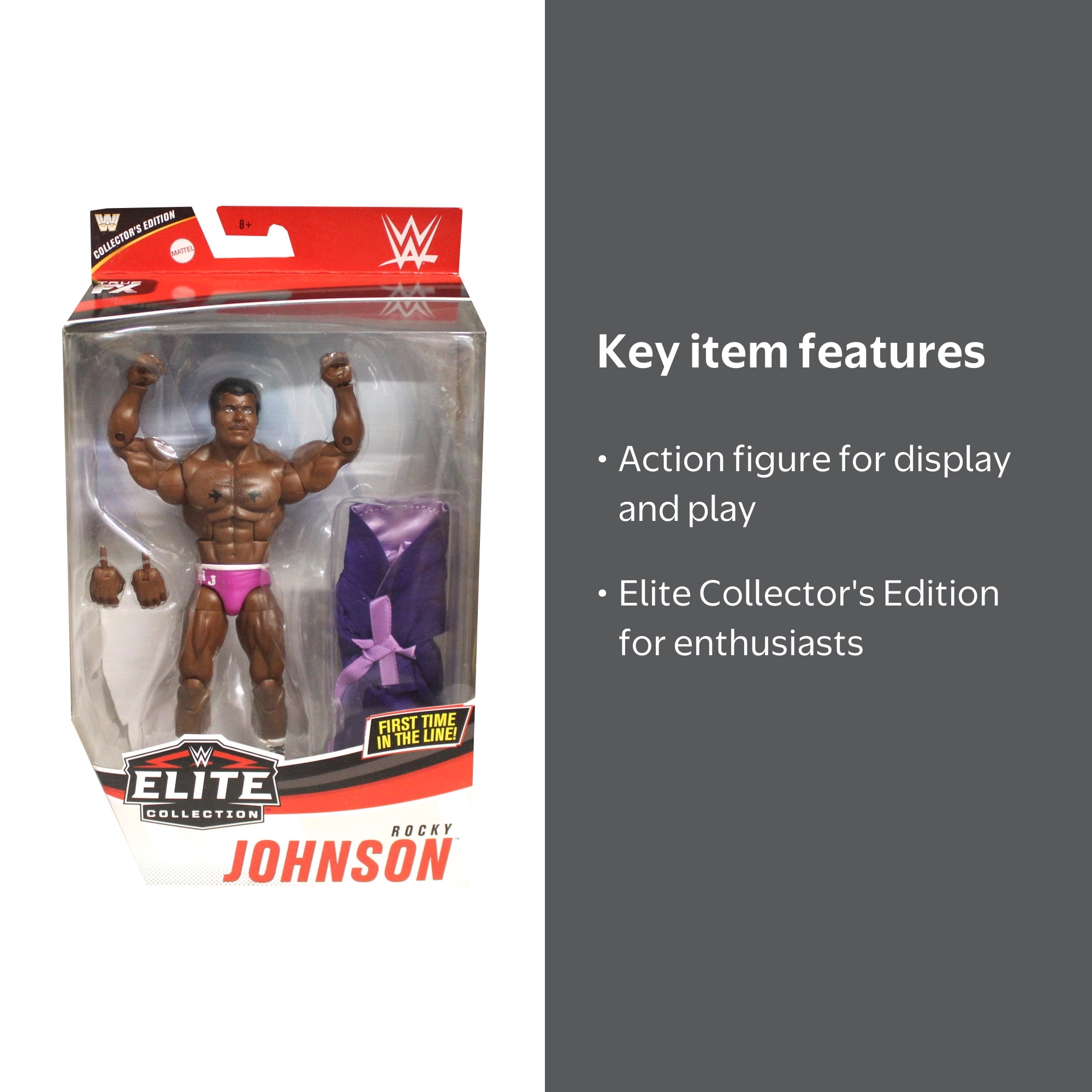 WWE Elite Collection Rocky Johnson Wrestler Toy Action Figure