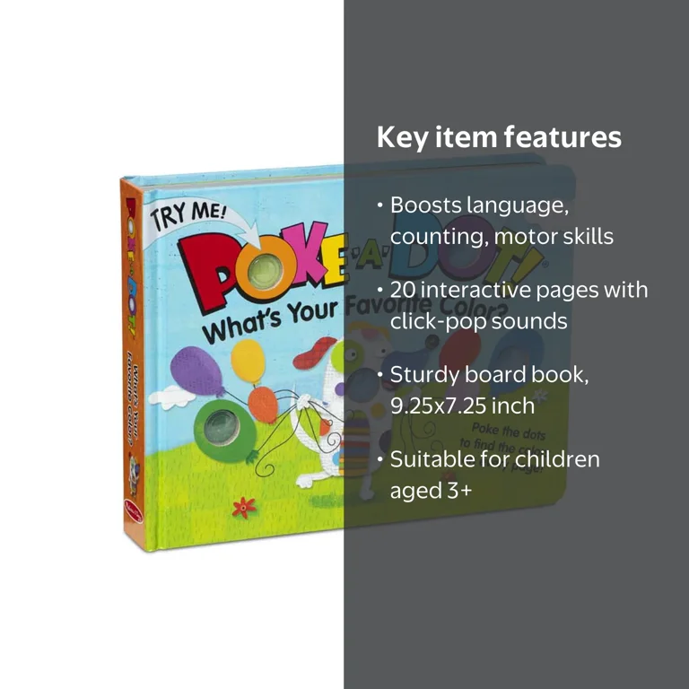POKE-A-DOT! なにいろがすき？ 知育絵本 Melissa & Doug Children's Book - Poke-a-Dot What's Your Color