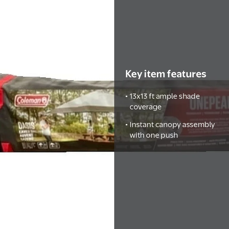Coleman OnePeak 1-Push Setup Instant Shelter, 13' x 13' - Walmart.com