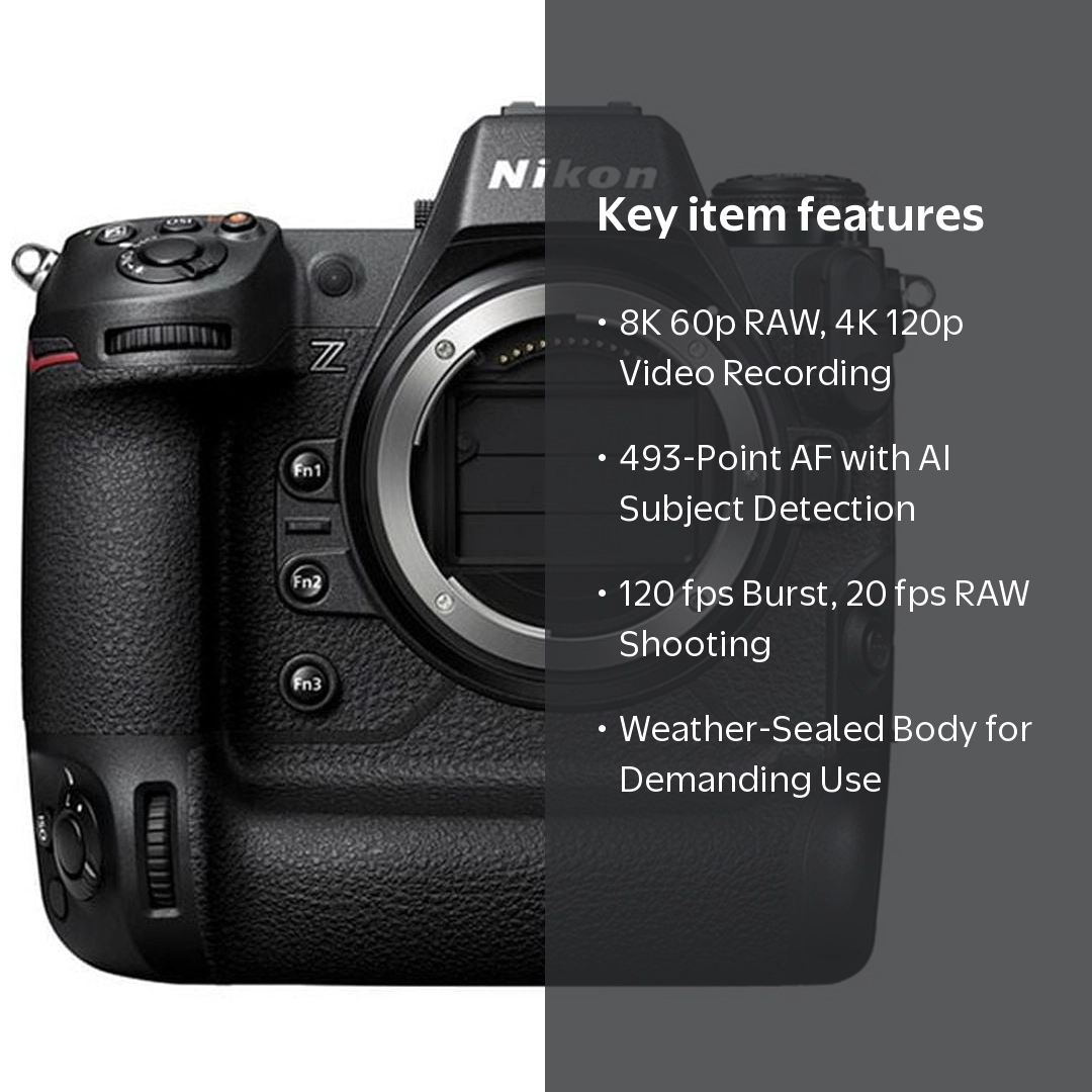 Nikon Z9 Mirrorless Camera (Body Only) with 2 Pack 128GB Memory