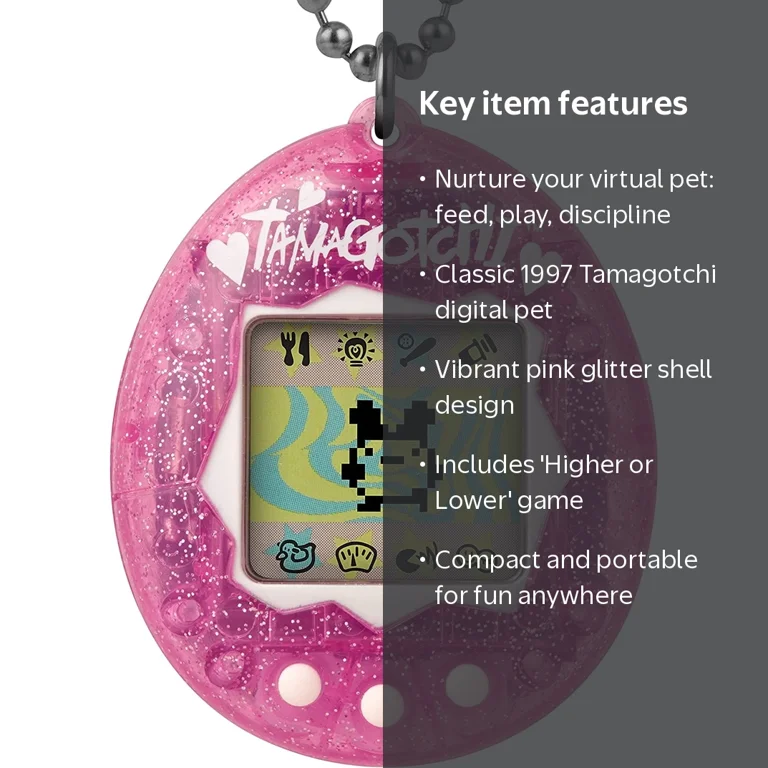 Bandai Tamagotchi Original, Pink Glitter, Electronic Pet - Walmart.com