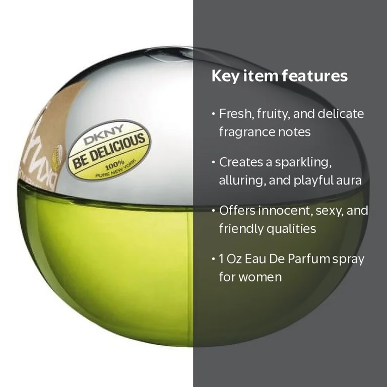 DKNY Be Delicious Eau De Parfum Spray, 1 Oz, Fruity Scent Perfume
