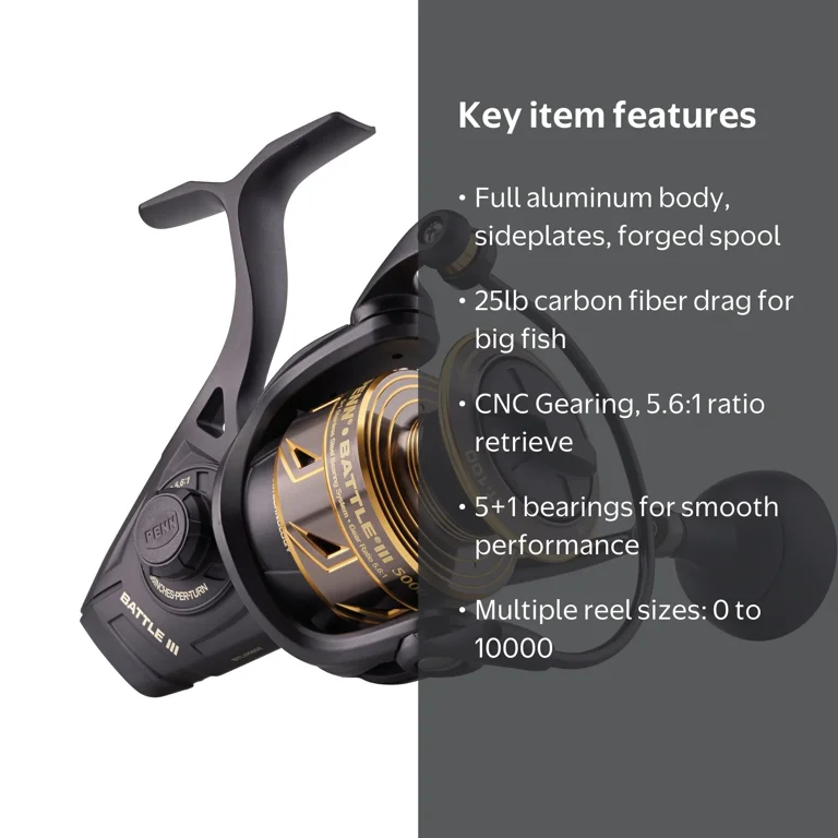 penn battle iii 6000 spinning reel FRCIII6000LL Fierce Spin Live Liner RH/LH Front : Sports & Outdoors to choice for anglers of all skill levels Spinning Reel Penn Penn Battle