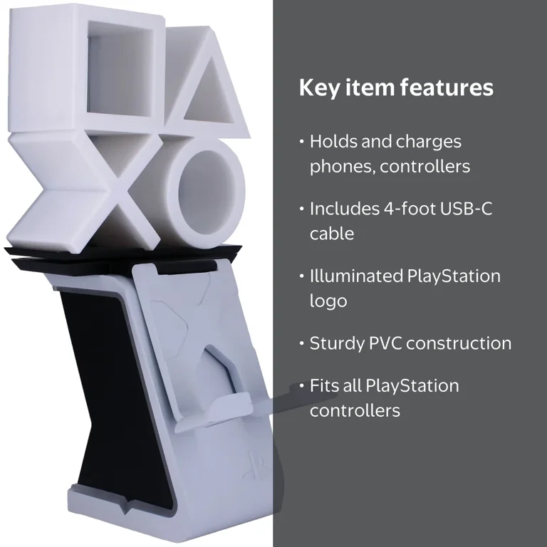 Exquisite Gaming Cable Guys LED IKONS PlayStation Logo Charging