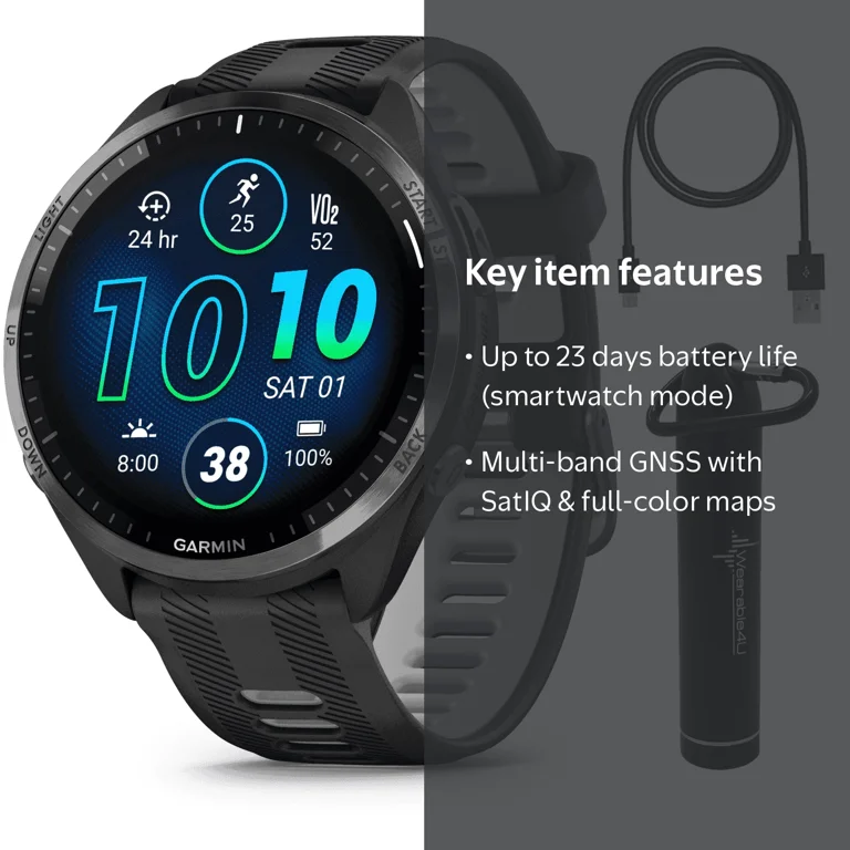 Garmin Forerunner 965 GPS Run/Triathlon Watch, AMOLED, Titanium