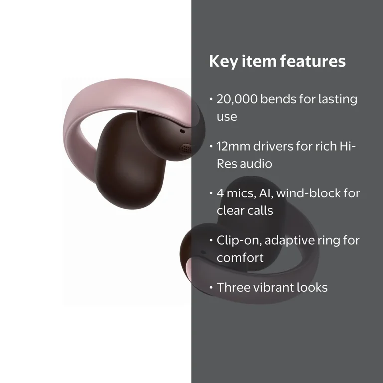 Soundcore AeroClip Open-Ear Earbuds, Adaptive Comfort & Powerful