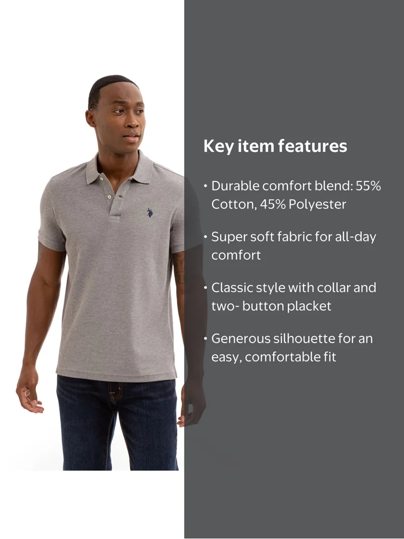 U.S. Polo Assn. Men's Performance Pique Polo Shirt - Walmart.com