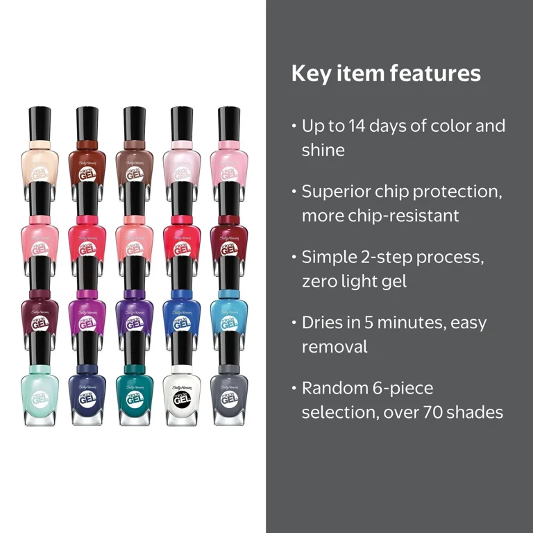 Sally Hansen, Miracle Gel Set, 6-Piece, Assorted Colors - Walmart.com