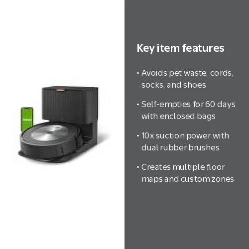 iRobot, Roomba j7+ Self-Emptying Robot Vacuum, Black - Walmart.com