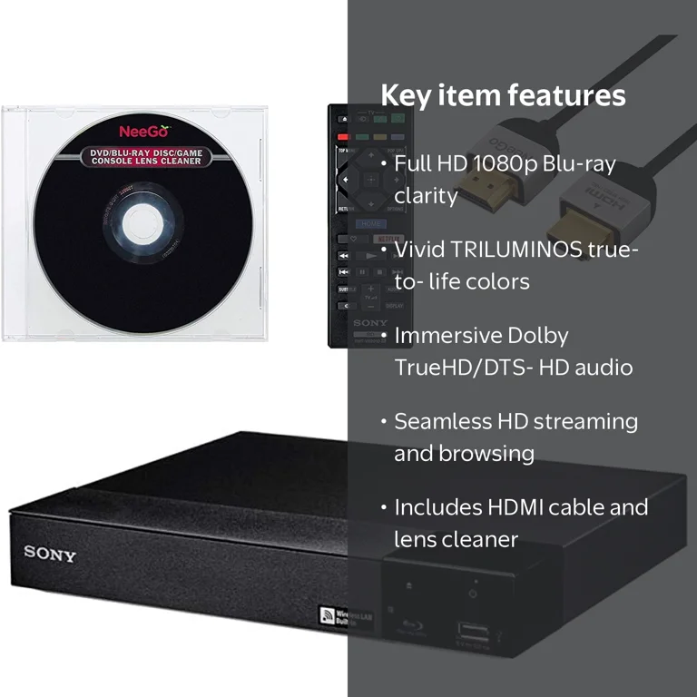 Sony Blu-Ray DVD Player with Wi-Fi, BDP-S3700/BX3700 - Streaming