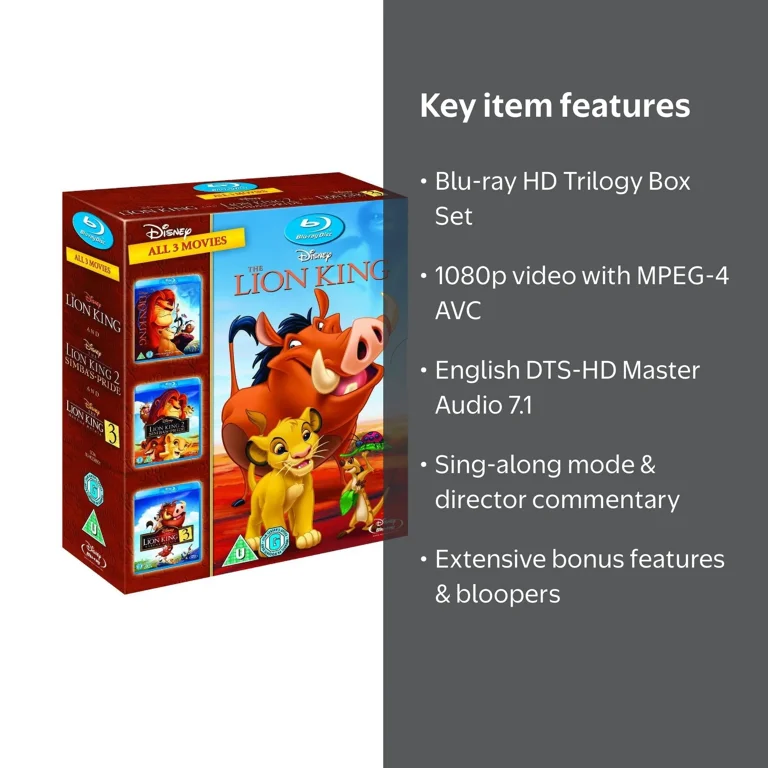 Disney's The Lion King Trilogy [Blu-Ray Box Set] - Walmart.com