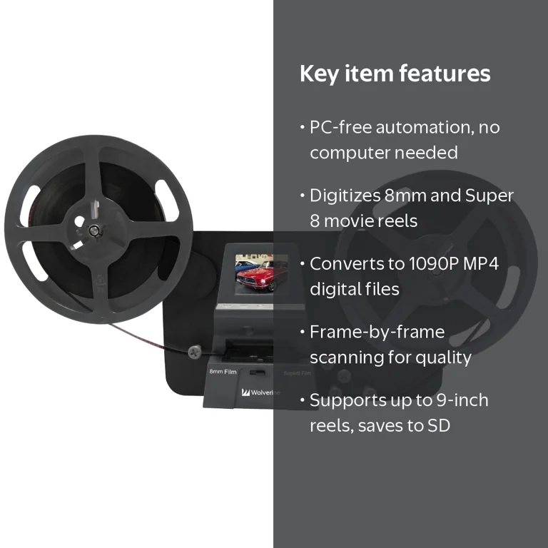 Wolverine MovieMaker PRO: Automated 8mm and Super 8 Reel Digitizer