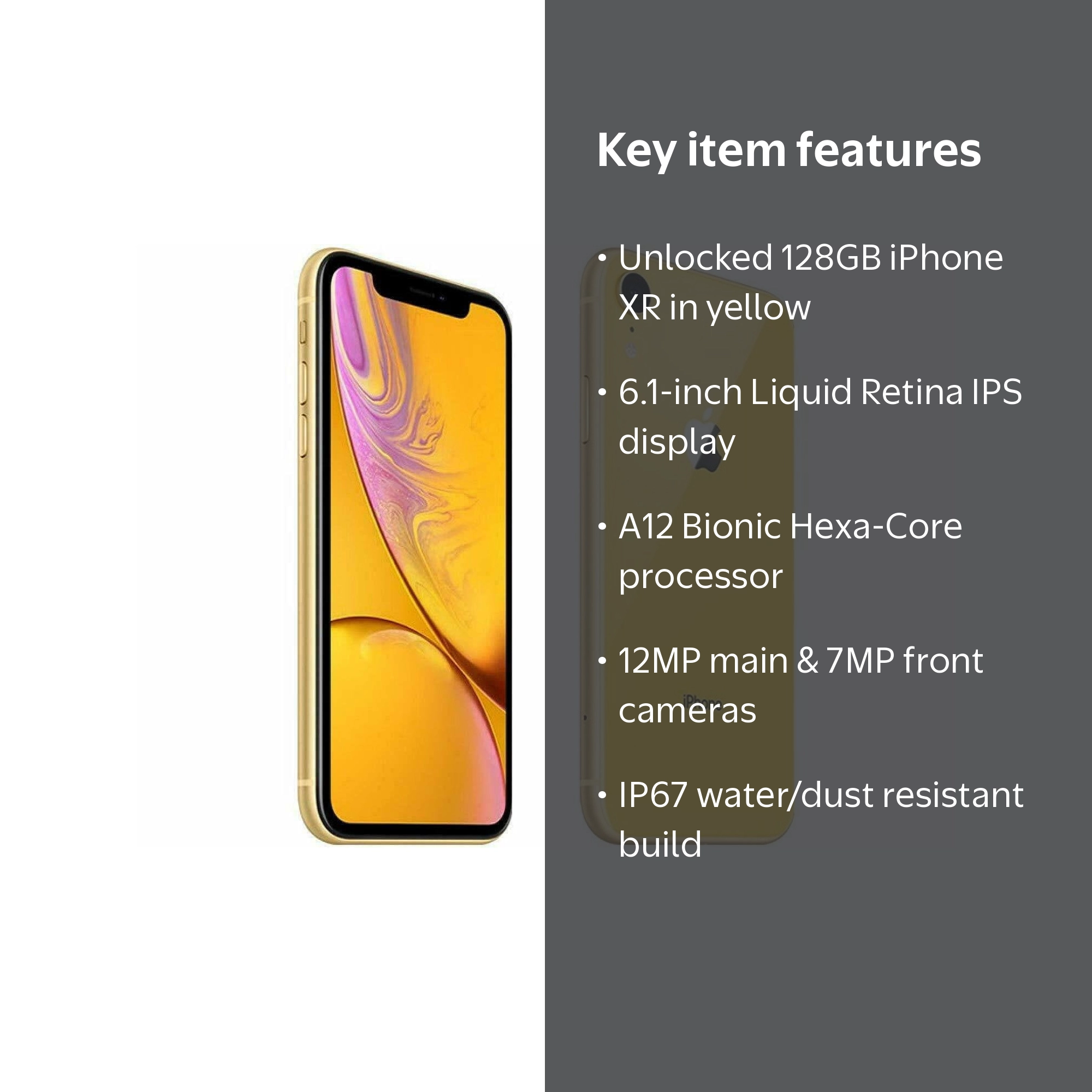 Pre-Owned Apple iPhone XR - Carrier Unlocked - 128GB Yellow (Good