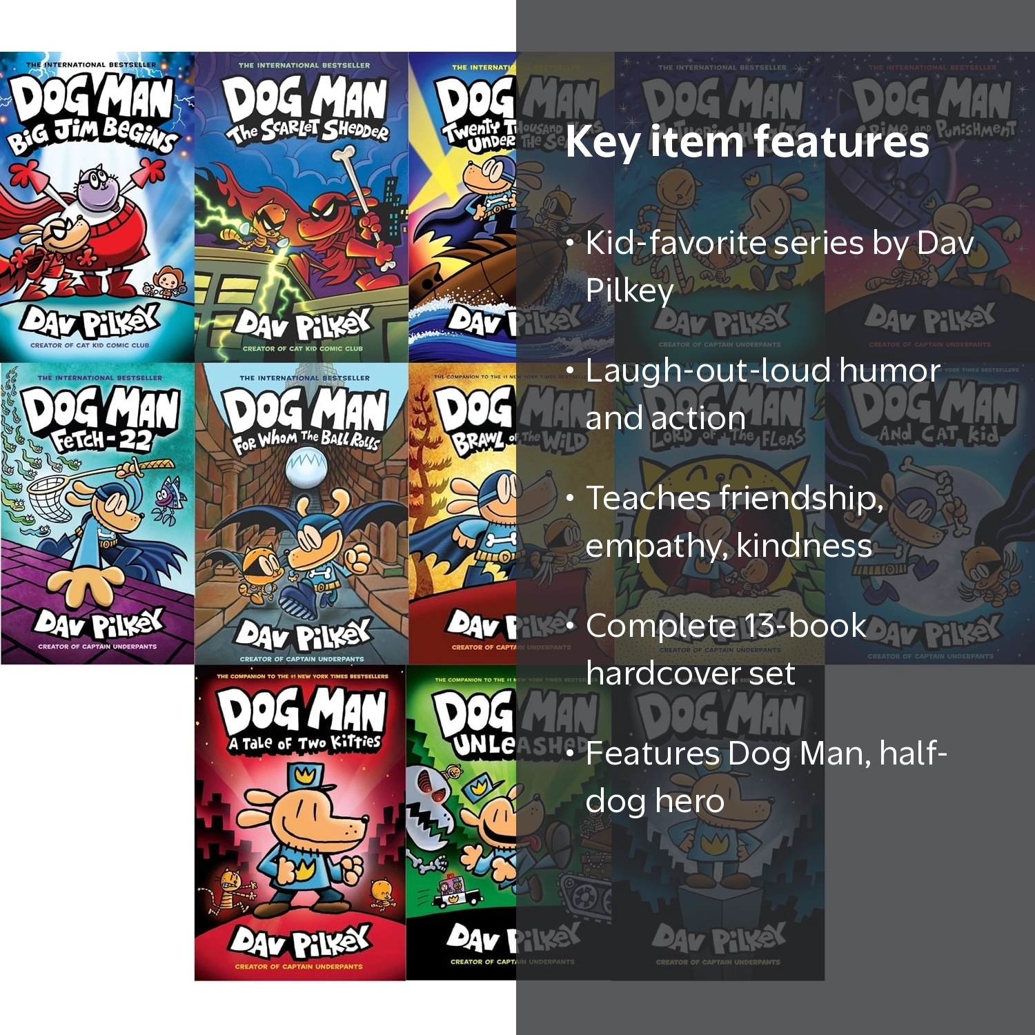 Dav Pilkey, Dog Man Complete Series, Hardcover Set - Walmart.com