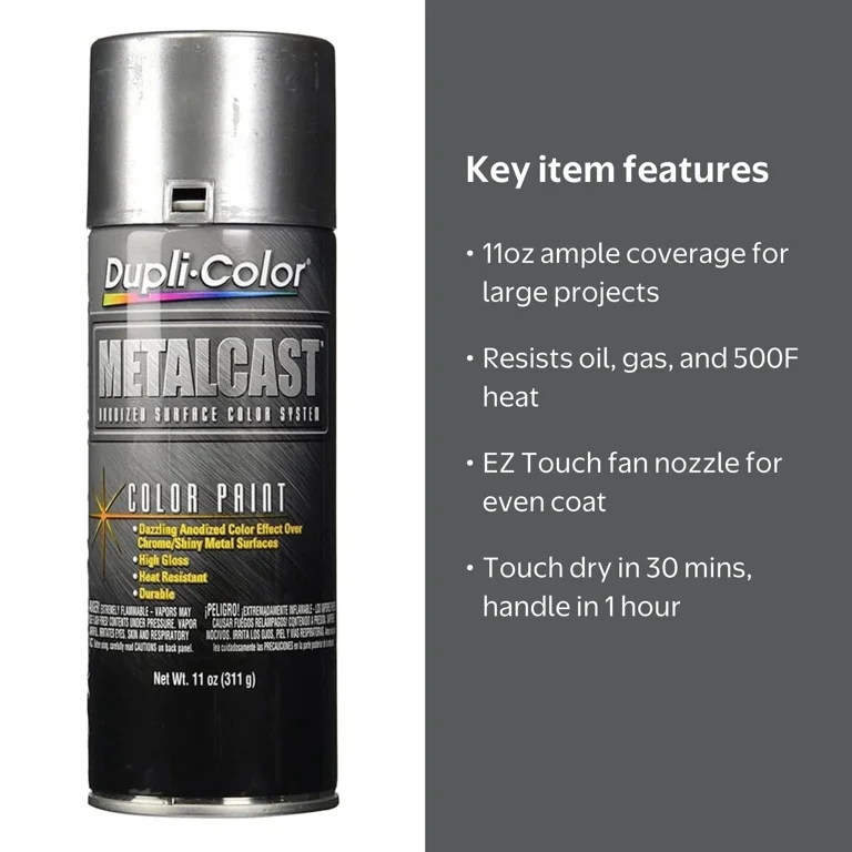 VHT Dupli-Color Metalcast Automotive Spray Paint, 11 oz Black