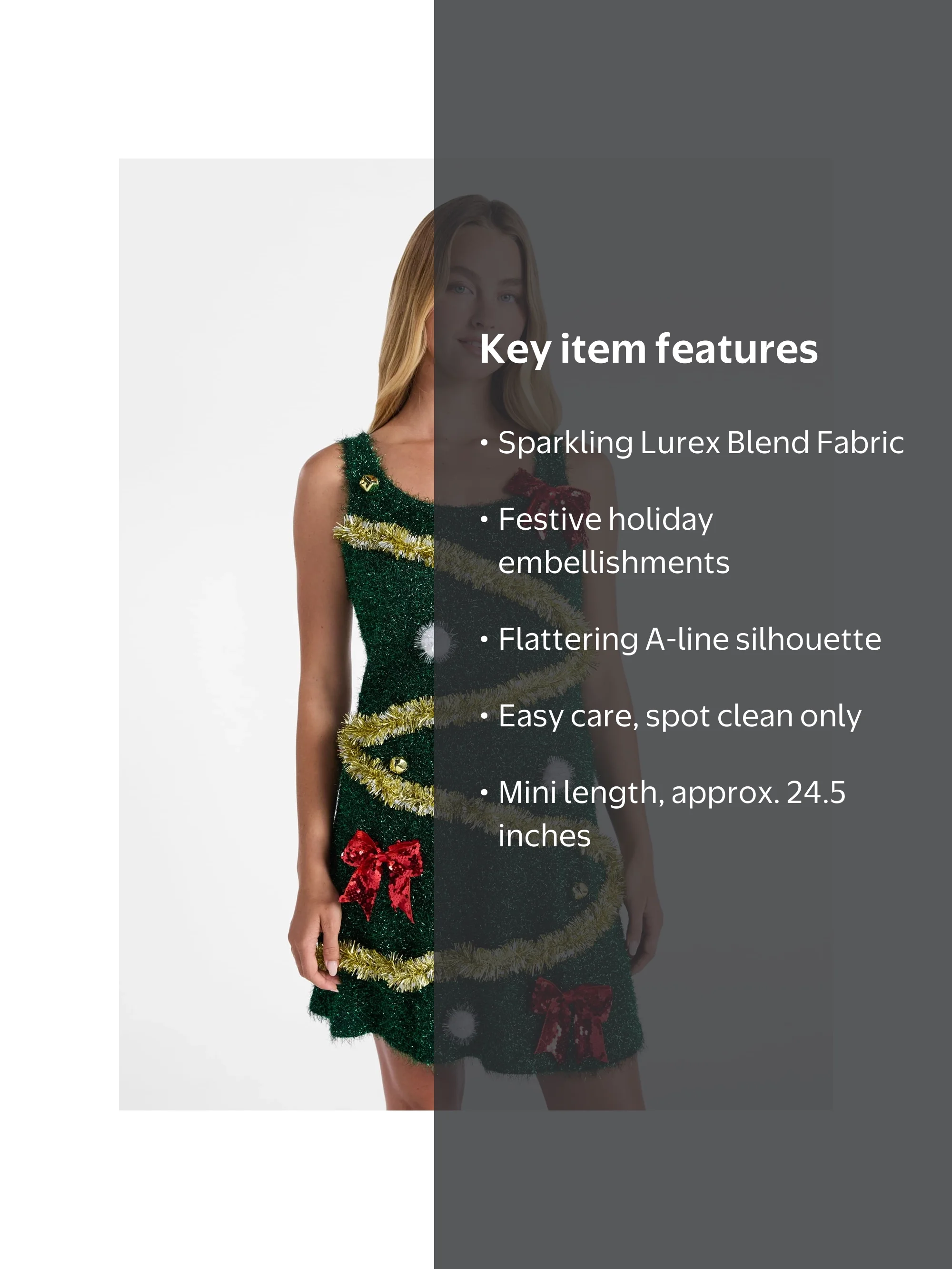 christmas tree tinsel dress Juniors' Celebrate Together Short Sleeve Tinsel Tree Fit & Flare Dress