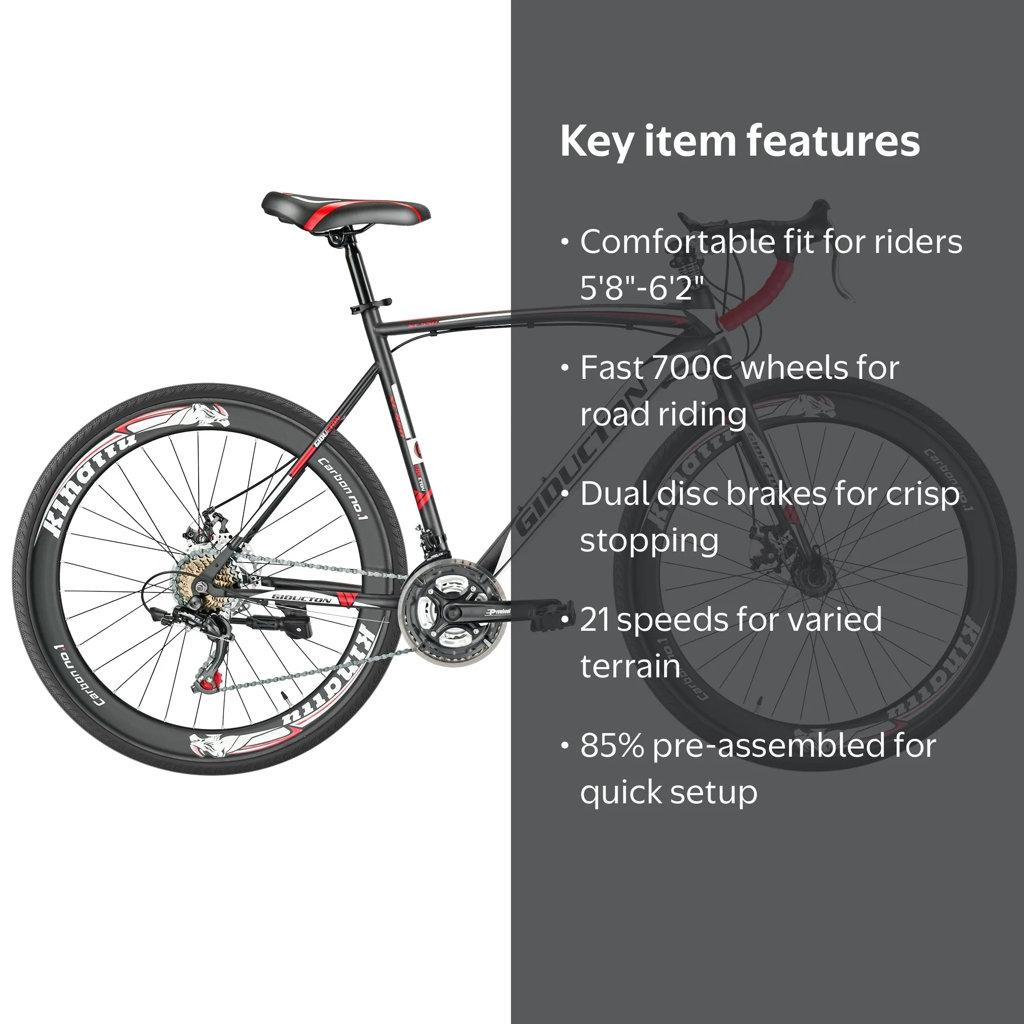 Eurobike Road Bike for Mens Gravel Bicycle 54cm Frame Bike 700C