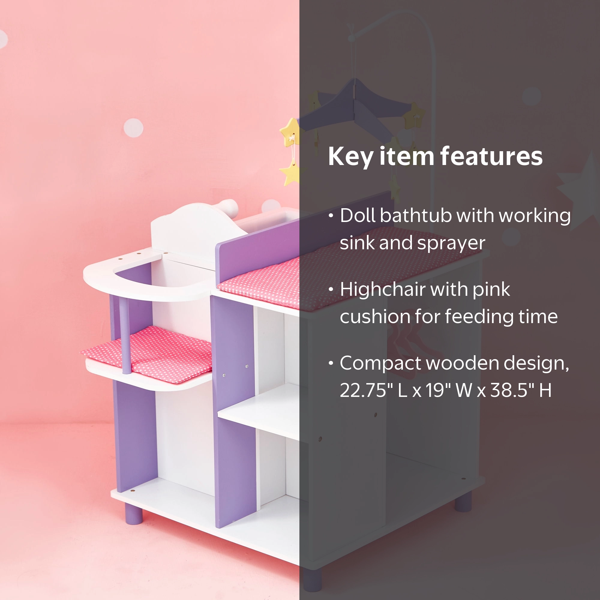 Olivia's Little World Two-Sided Wooden Baby Doll Changing Station