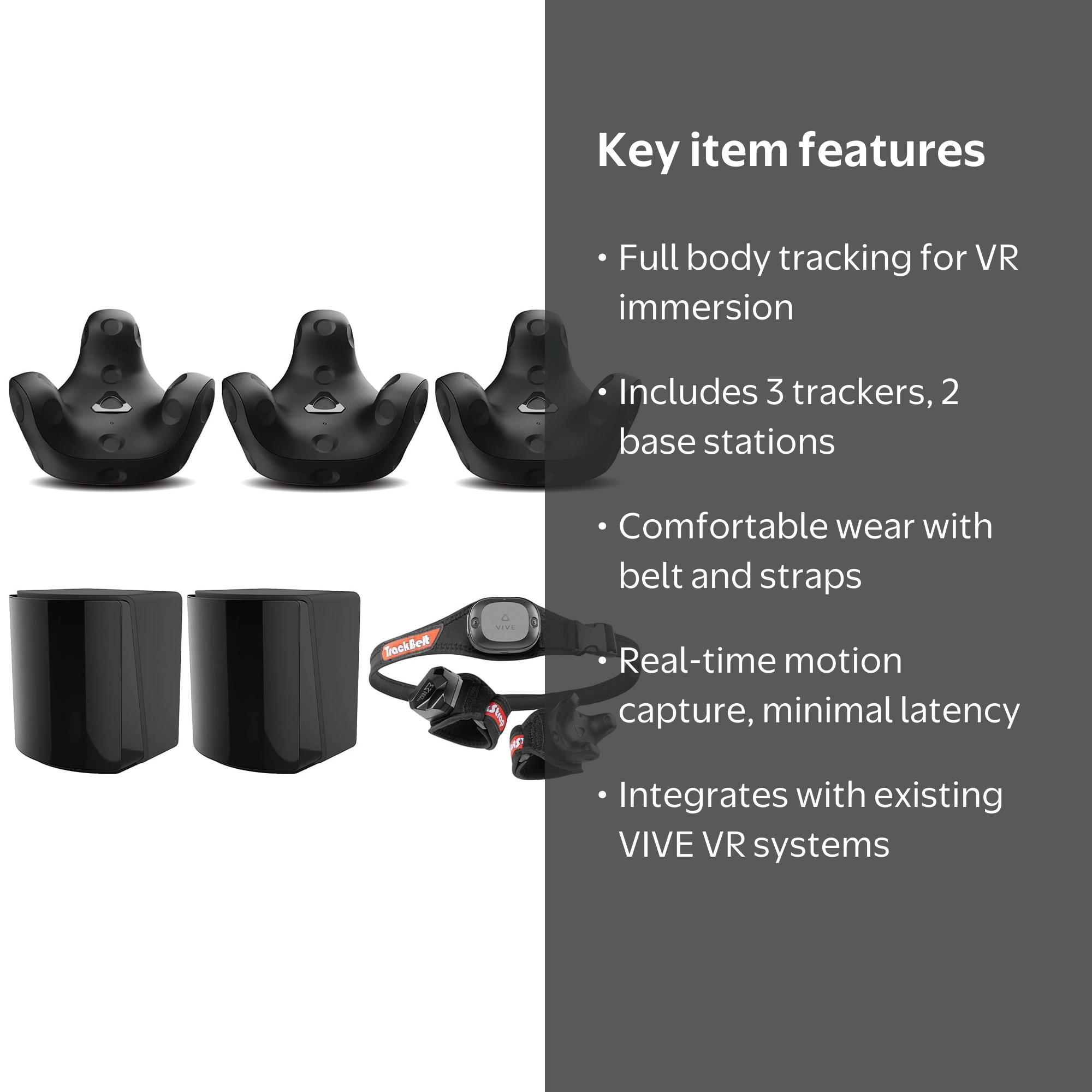 HTC VIVE 3.0 Tracker 3 Pack with Base Station & Full Body VR