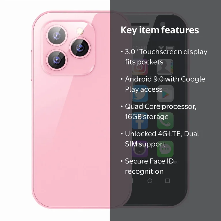 Mini Smartphone, Android 9.0 Quad Core 4G LTE 2000mAh Dual SIM
