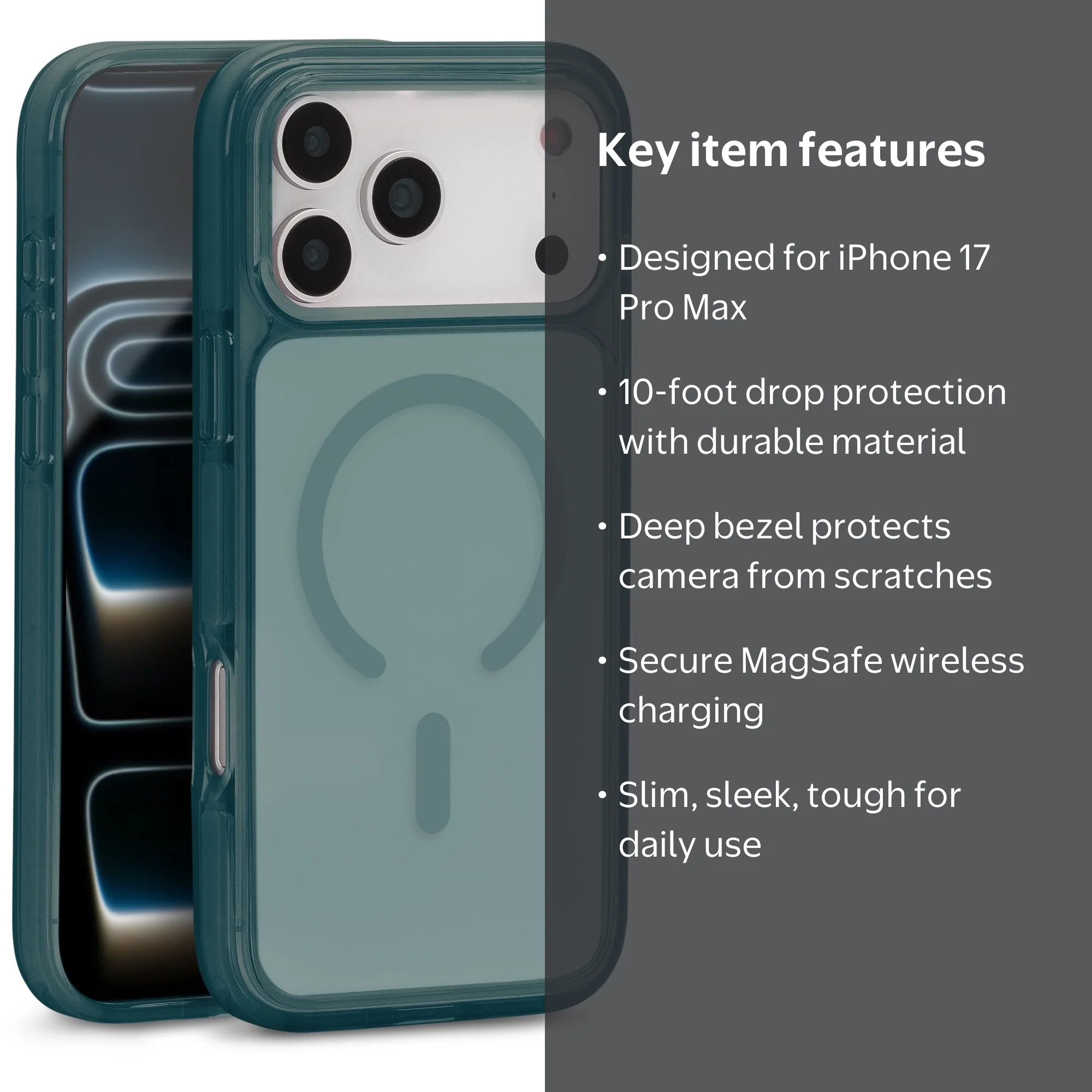 iHome Magsafe Velo Case for iPhone 17 Pro Max, Shockproof Camera