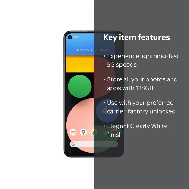 Google Pixel 4A 5G 128GB 6GB RAM Factory Unlocked (GSM Only | No Google Pixel 4A 5G 128GB 6GB RAM Factory Unlocked (GSM Only | No