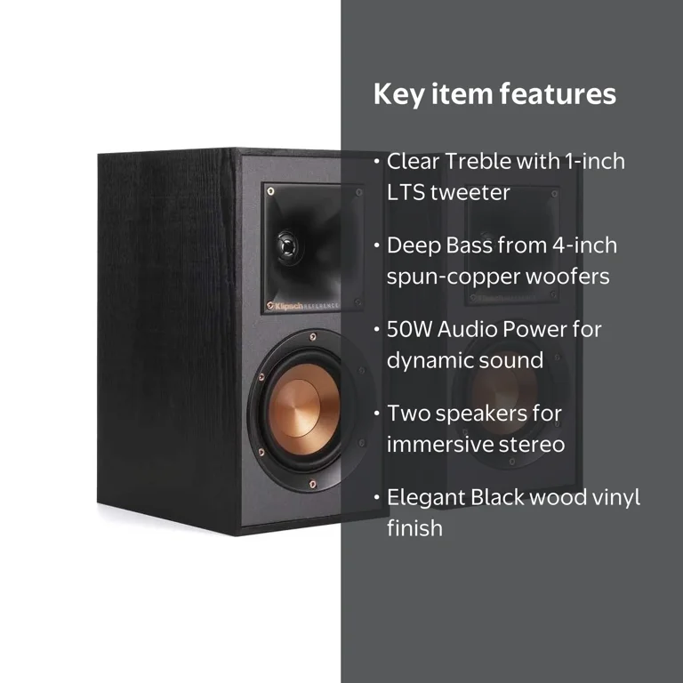 Klipsch R-41M Reference 4 inch 50W Bookshelf Speakers - Pair