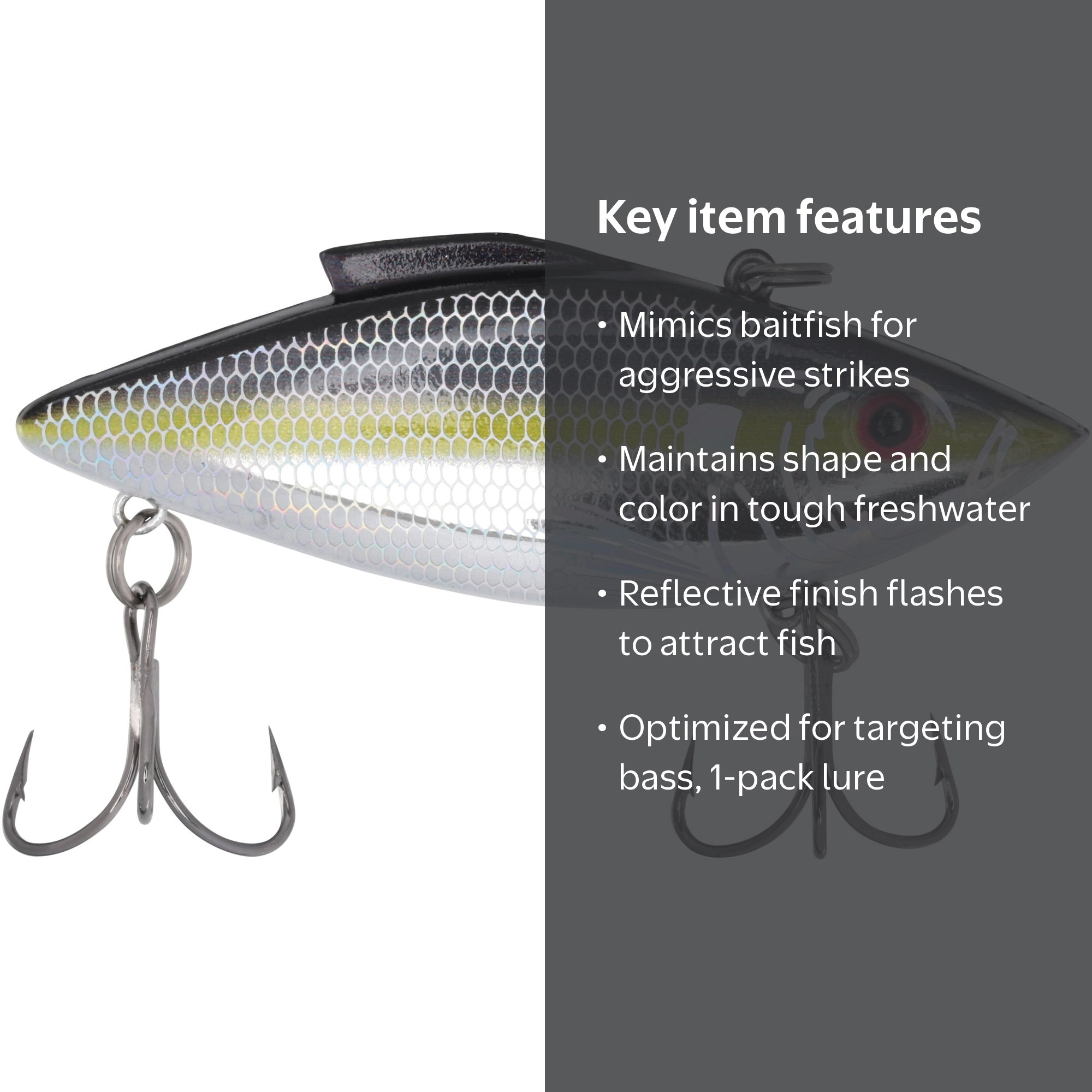 Rat-L-Trap Liv-N-Chrome 1/2 oz. Fishing Lure, Handcrafted Plastic