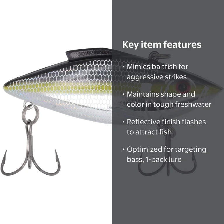 Rat-L-Trap Liv-N-Chrome 1/2 oz. Fishing Lure, Handcrafted Plastic