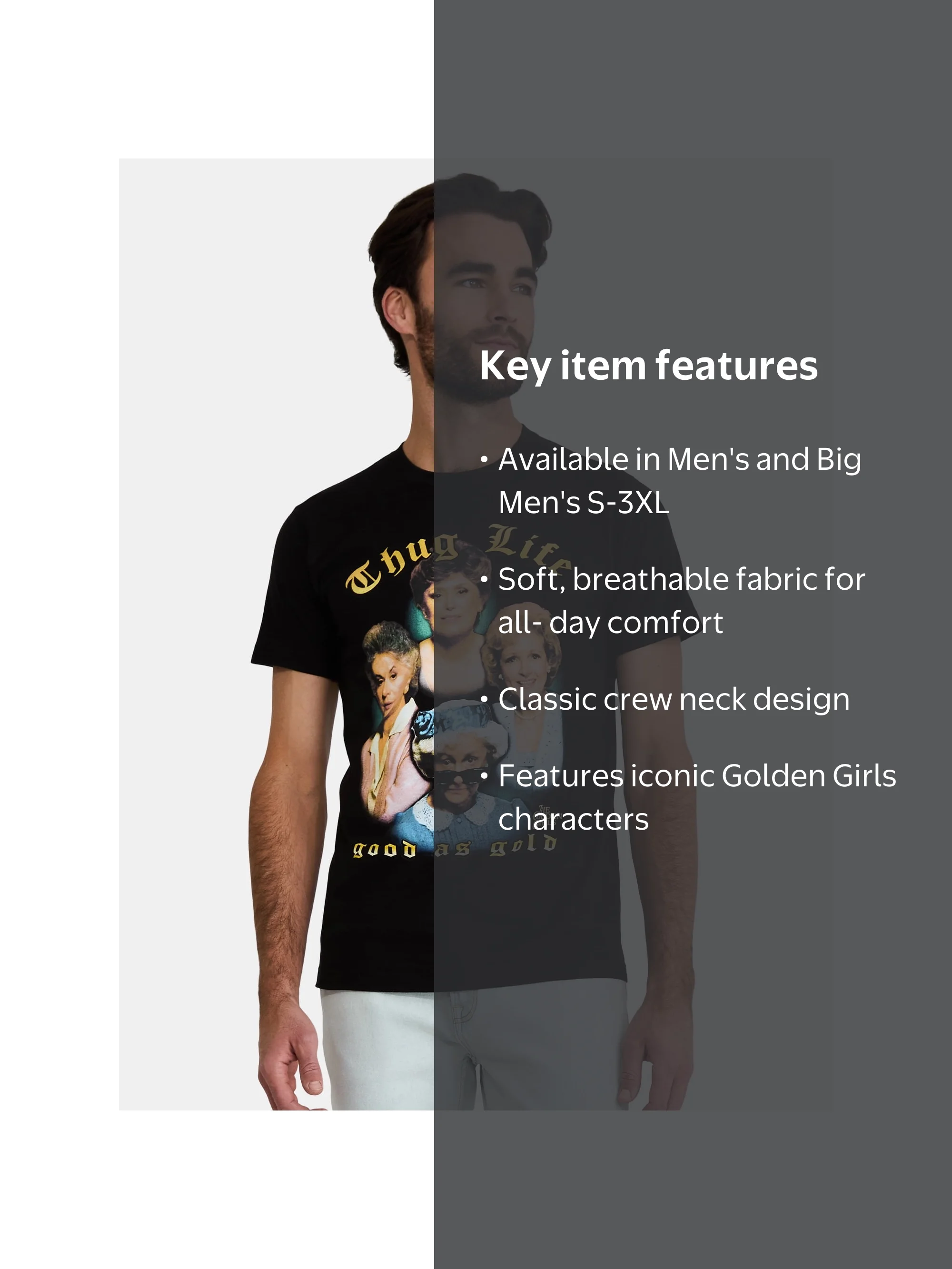 Golden Girls Men's & Big Men's Thug Life Good As Gold Graphic Tee