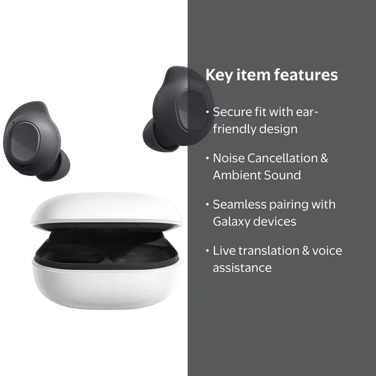 Samsung, Bluetooth Earbuds, FE with Charging Case, Graphite