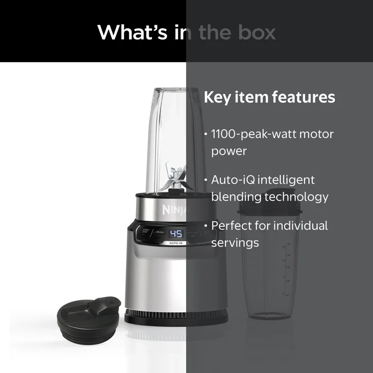 Ninja Nutri-Blender Pro with Auto-iQ, 1100-Peak-Watt Motor, 24 oz