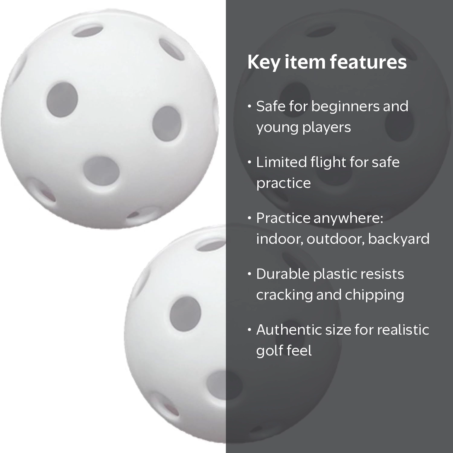 Champion Sports Plastic Golf Balls, 12 Pack, Lightweight Practice