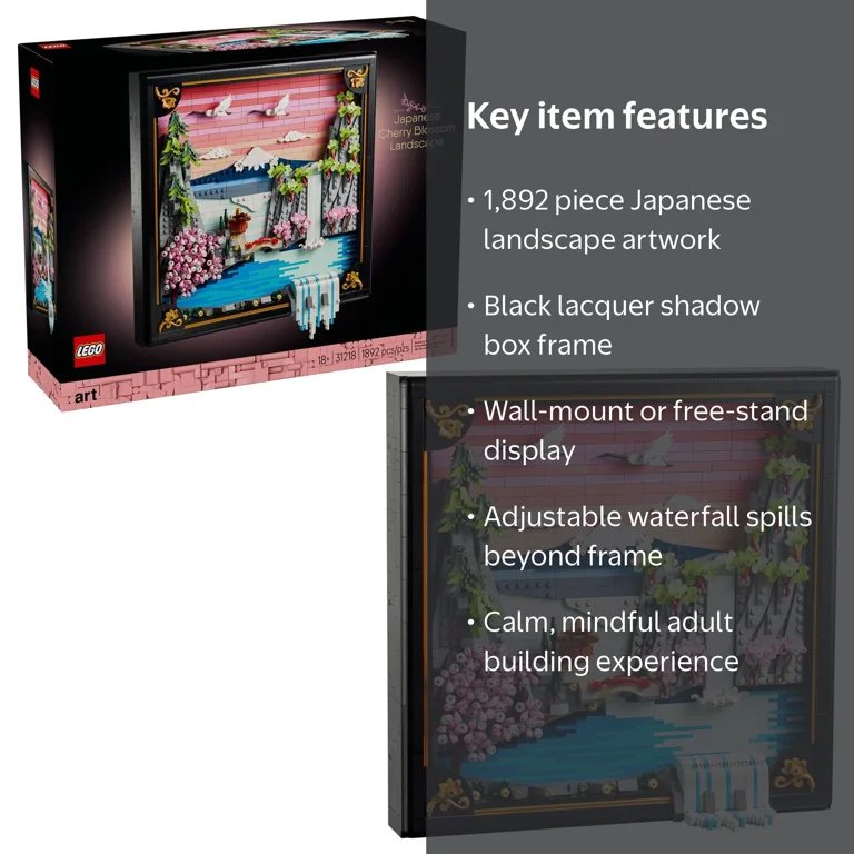 LEGO, Art Japanese Cherry Blossom Landscape Set, 31218, Wall Decor